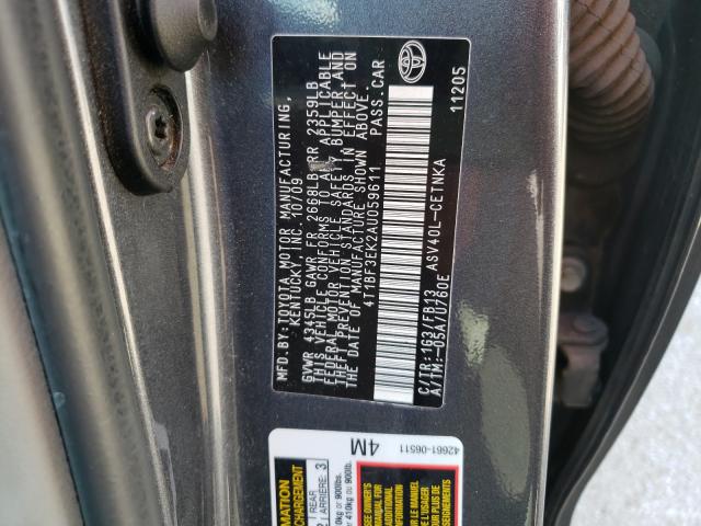 Photo 9 VIN: 4T1BF3EK2AU059611 - TOYOTA CAMRY 