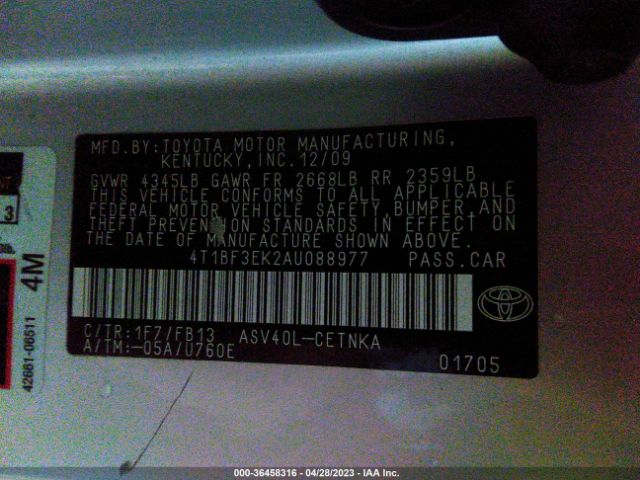 Photo 8 VIN: 4T1BF3EK2AU088977 - TOYOTA CAMRY 