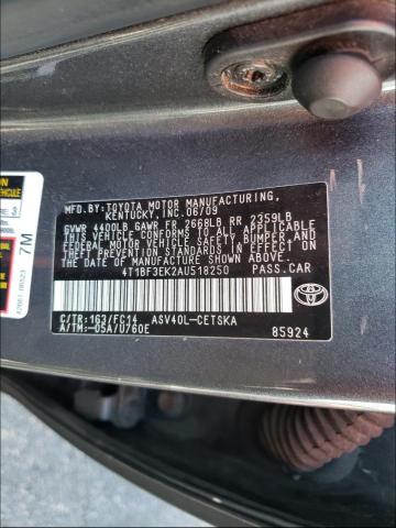 Photo 9 VIN: 4T1BF3EK2AU518250 - TOYOTA CAMRY BASE 