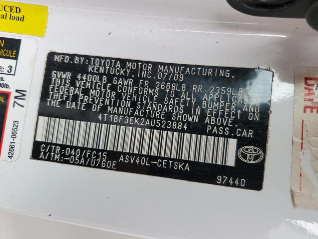 Photo 12 VIN: 4T1BF3EK2AU523884 - TOYOTA CAMRY 