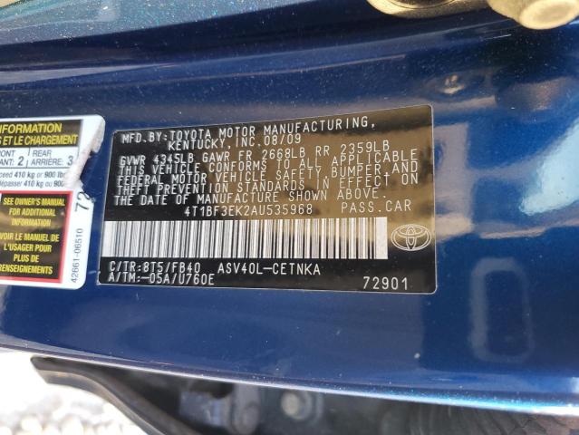 Photo 11 VIN: 4T1BF3EK2AU535968 - TOYOTA CAMRY BASE 