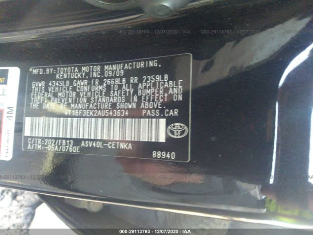 Photo 8 VIN: 4T1BF3EK2AU543634 - TOYOTA CAMRY 