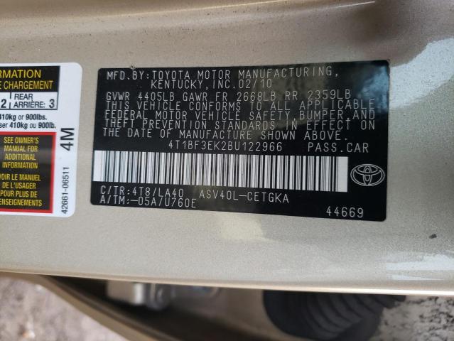 Photo 9 VIN: 4T1BF3EK2BU122966 - TOYOTA CAMRY BASE 