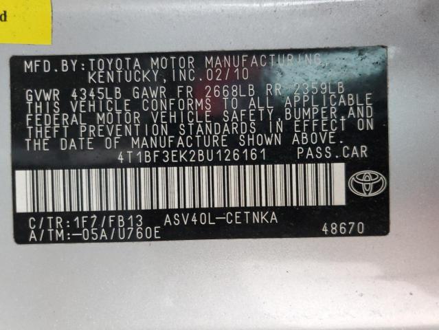 Photo 11 VIN: 4T1BF3EK2BU126161 - TOYOTA CAMRY BASE 