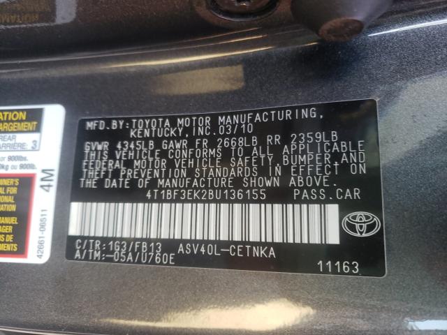 Photo 9 VIN: 4T1BF3EK2BU136155 - TOYOTA CAMRY BASE 