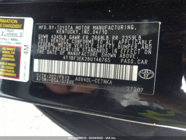 Photo 8 VIN: 4T1BF3EK2BU146765 - TOYOTA CAMRY 