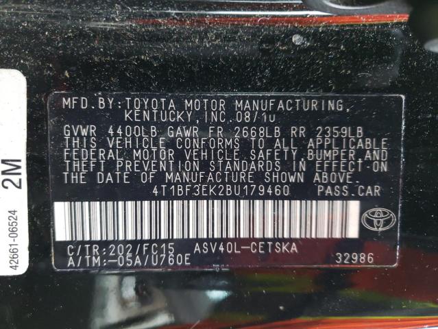 Photo 11 VIN: 4T1BF3EK2BU179460 - TOYOTA CAMRY BASE 