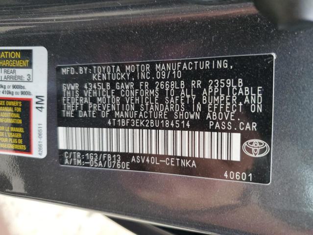 Photo 12 VIN: 4T1BF3EK2BU184514 - TOYOTA CAMRY BASE 