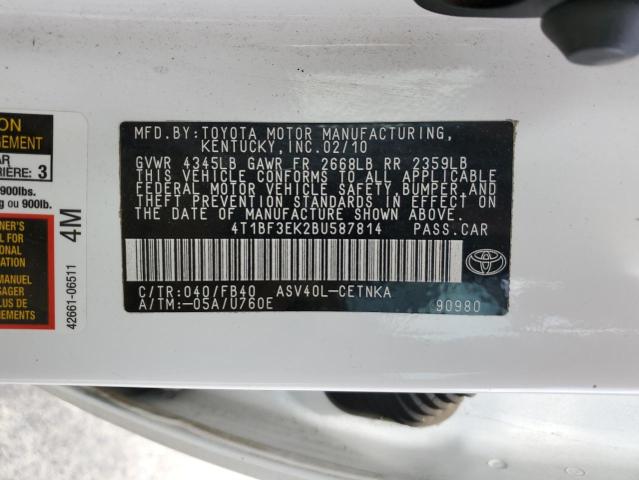 Photo 11 VIN: 4T1BF3EK2BU587814 - TOYOTA CAMRY 