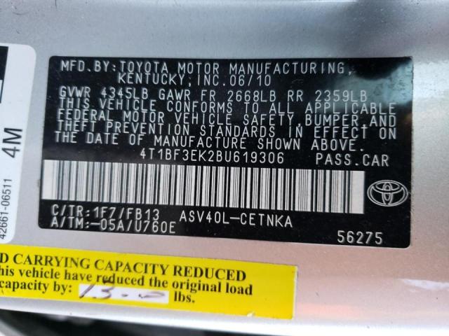 Photo 9 VIN: 4T1BF3EK2BU619306 - TOYOTA CAMRY BASE 