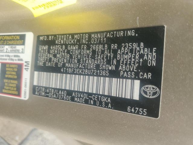 Photo 11 VIN: 4T1BF3EK2BU721365 - TOYOTA CAMRY 