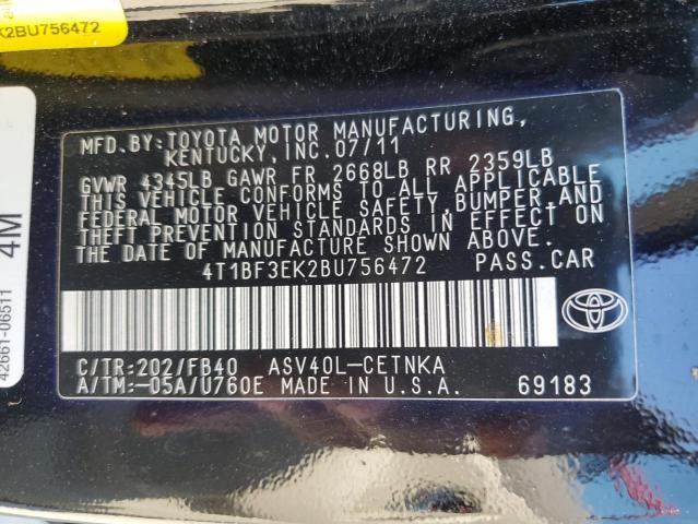 Photo 11 VIN: 4T1BF3EK2BU756472 - TOYOTA CAMRY 