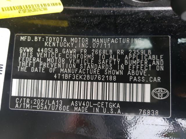 Photo 9 VIN: 4T1BF3EK2BU762188 - TOYOTA CAMRY BASE 