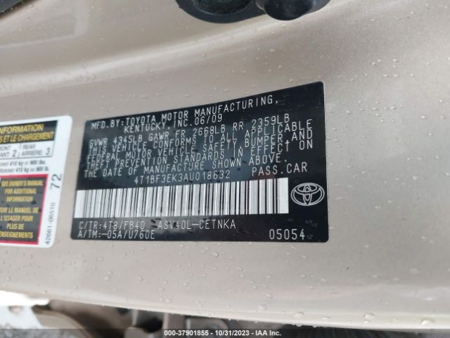 Photo 8 VIN: 4T1BF3EK3AU018632 - TOYOTA CAMRY 