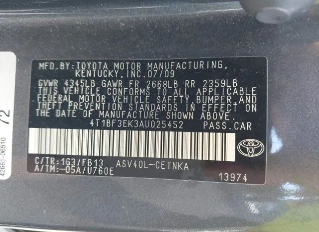 Photo 8 VIN: 4T1BF3EK3AU025452 - TOYOTA CAMRY 