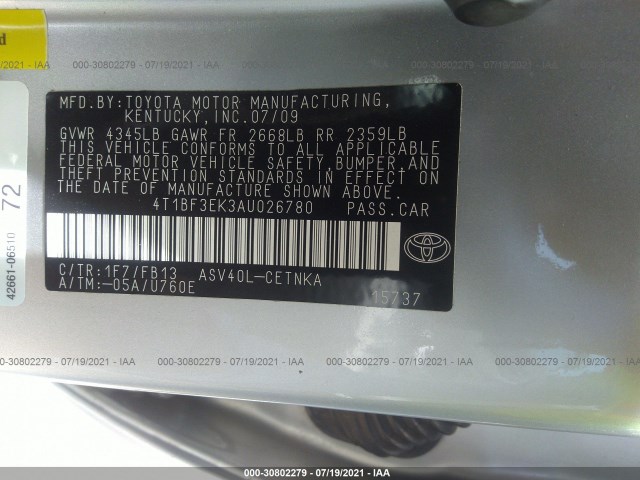 Photo 8 VIN: 4T1BF3EK3AU026780 - TOYOTA CAMRY 