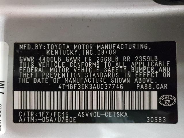 Photo 11 VIN: 4T1BF3EK3AU037746 - TOYOTA CAMRY BASE 