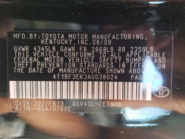 Photo 9 VIN: 4T1BF3EK3AU038024 - TOYOTA CAMRY BASE 