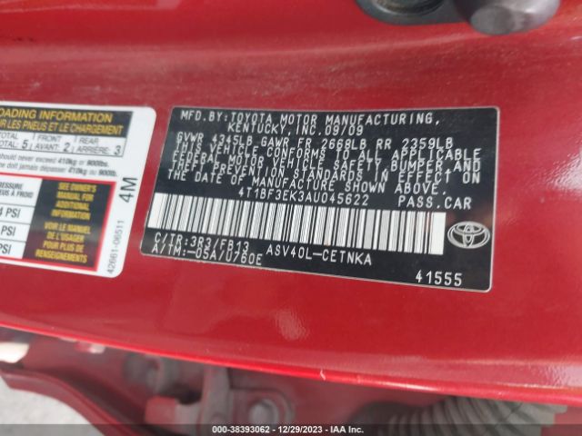 Photo 8 VIN: 4T1BF3EK3AU045622 - TOYOTA CAMRY 