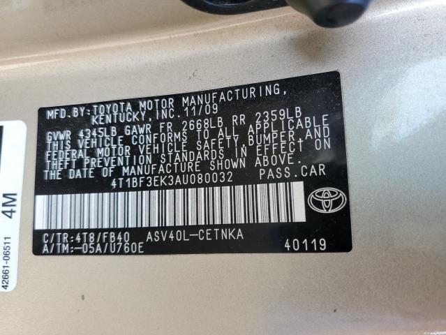 Photo 11 VIN: 4T1BF3EK3AU080032 - TOYOTA CAMRY BASE 