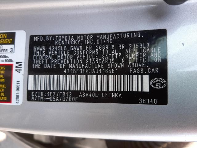 Photo 9 VIN: 4T1BF3EK3AU116561 - TOYOTA CAMRY BASE 