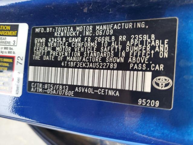 Photo 11 VIN: 4T1BF3EK3AU522789 - TOYOTA CAMRY BASE 