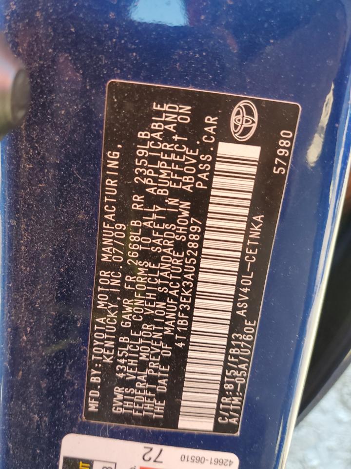 Photo 11 VIN: 4T1BF3EK3AU528897 - TOYOTA CAMRY 