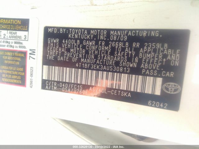 Photo 8 VIN: 4T1BF3EK3AU530813 - TOYOTA CAMRY 