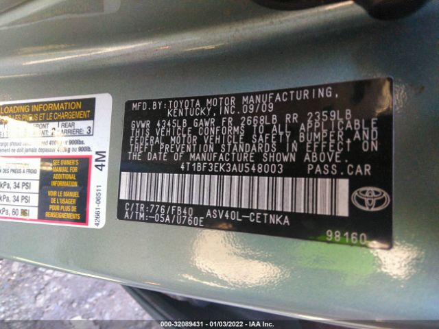 Photo 8 VIN: 4T1BF3EK3AU548003 - TOYOTA CAMRY 