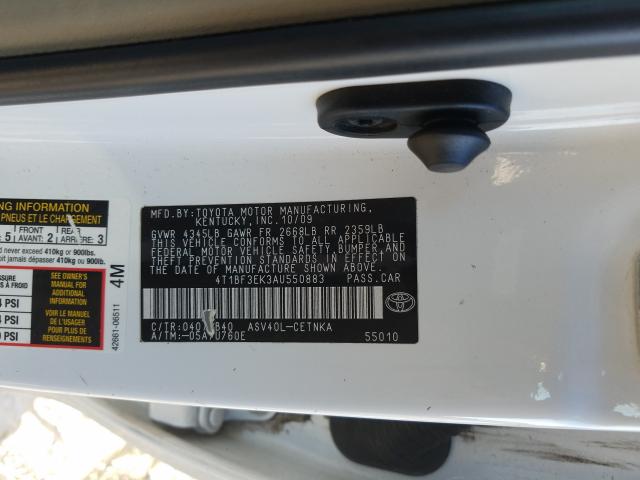 Photo 9 VIN: 4T1BF3EK3AU550883 - TOYOTA CAMRY 