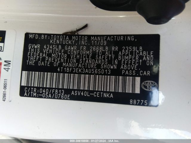 Photo 8 VIN: 4T1BF3EK3AU565013 - TOYOTA CAMRY 