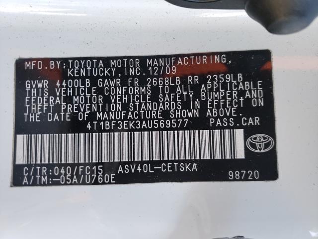 Photo 9 VIN: 4T1BF3EK3AU569577 - TOYOTA CAMRY BASE 