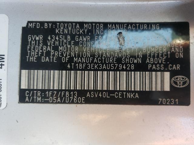 Photo 9 VIN: 4T1BF3EK3AU579428 - TOYOTA CAMRY 