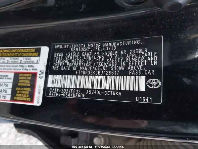 Photo 8 VIN: 4T1BF3EK3BU128517 - TOYOTA CAMRY 