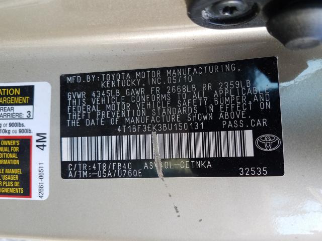 Photo 9 VIN: 4T1BF3EK3BU150131 - TOYOTA CAMRY BASE 