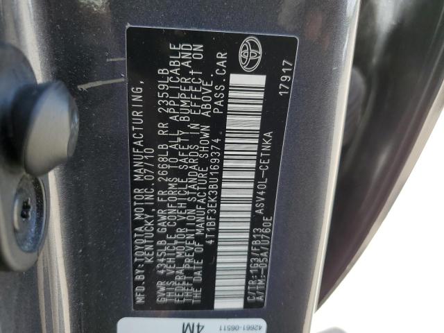 Photo 11 VIN: 4T1BF3EK3BU169374 - TOYOTA CAMRY 