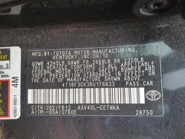 Photo 9 VIN: 4T1BF3EK3BU176633 - TOYOTA CAMRY BASE 