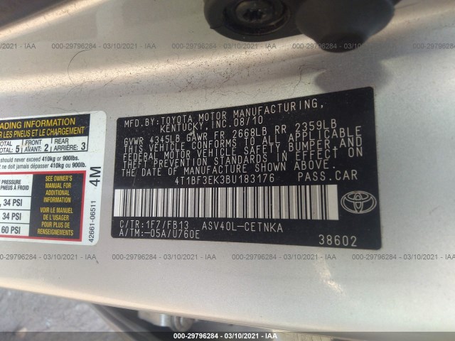 Photo 8 VIN: 4T1BF3EK3BU183176 - TOYOTA CAMRY 