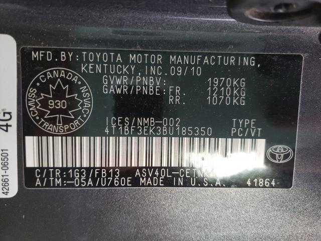 Photo 9 VIN: 4T1BF3EK3BU185350 - TOYOTA CAMRY BASE 