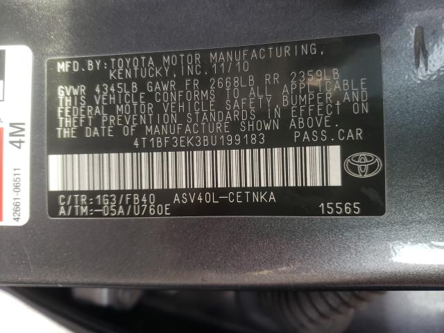 Photo 9 VIN: 4T1BF3EK3BU199183 - TOYOTA CAMRY BASE 