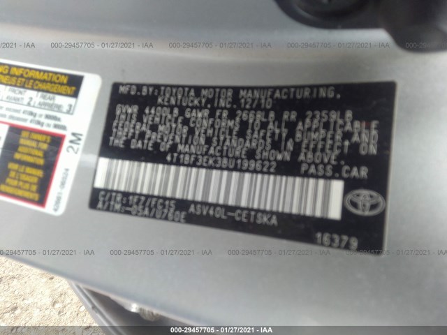 Photo 8 VIN: 4T1BF3EK3BU199622 - TOYOTA CAMRY 