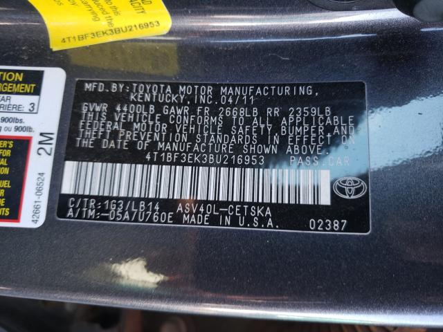 Photo 9 VIN: 4T1BF3EK3BU216953 - TOYOTA CAMRY BASE 