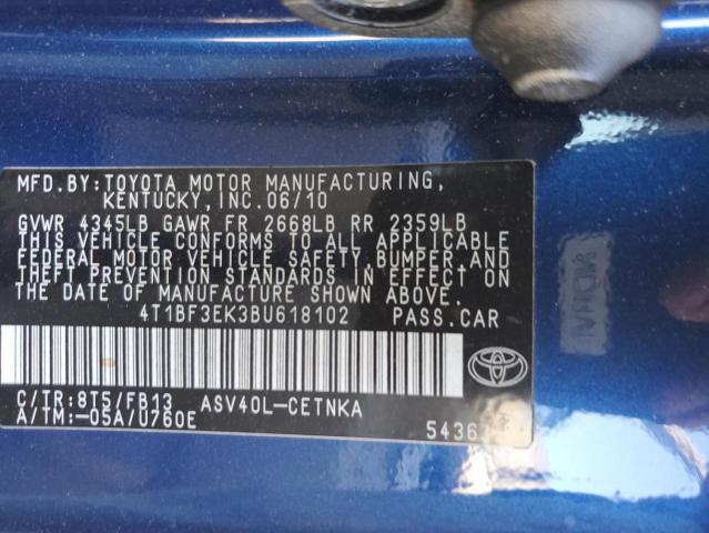 Photo 11 VIN: 4T1BF3EK3BU618102 - TOYOTA CAMRY BASE 