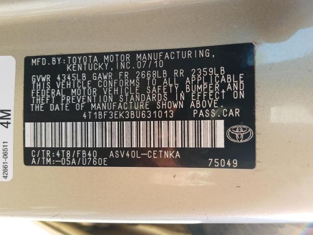 Photo 9 VIN: 4T1BF3EK3BU631013 - TOYOTA CAMRY BASE 