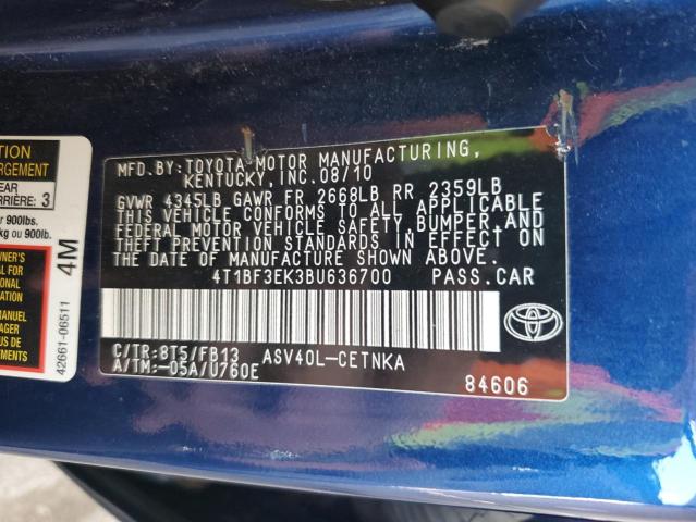 Photo 11 VIN: 4T1BF3EK3BU636700 - TOYOTA CAMRY BASE 