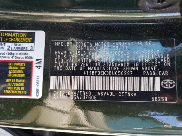 Photo 9 VIN: 4T1BF3EK3BU650287 - TOYOTA CAMRY BASE 