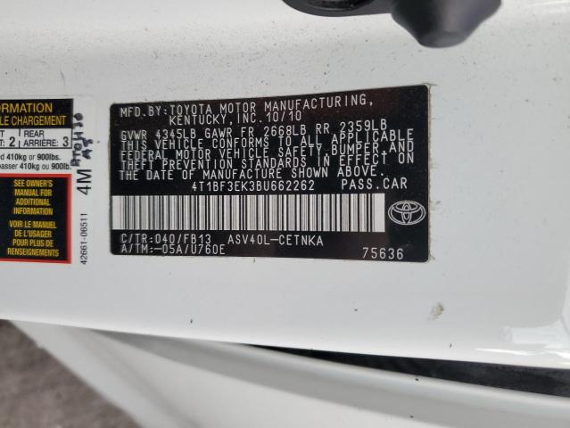 Photo 11 VIN: 4T1BF3EK3BU662262 - TOYOTA CAMRY BASE 