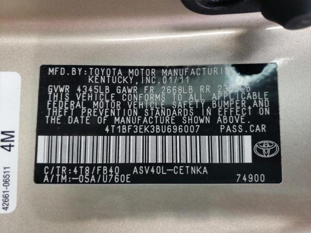 Photo 9 VIN: 4T1BF3EK3BU696007 - TOYOTA CAMRY BASE 