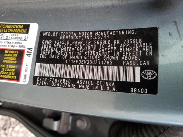 Photo 9 VIN: 4T1BF3EK3BU711783 - TOYOTA CAMRY BASE 