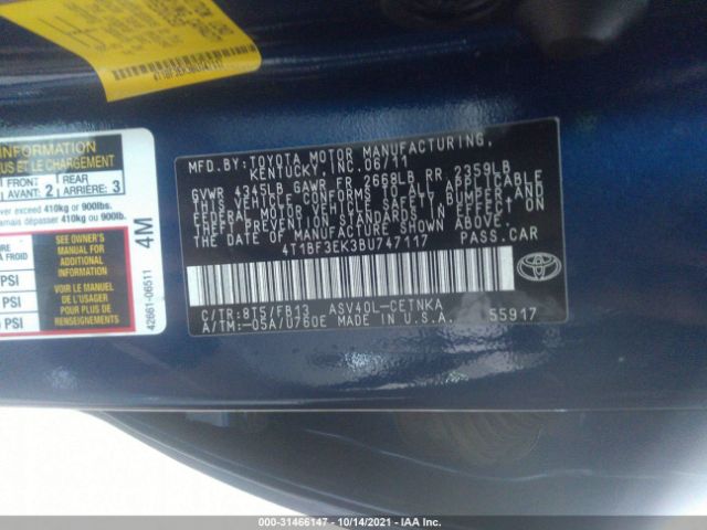 Photo 8 VIN: 4T1BF3EK3BU747117 - TOYOTA CAMRY 